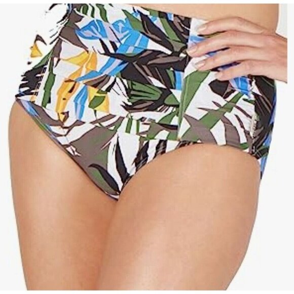 CALVIN Klein Standard Pleated High Waist Bikini Bottom. Size Small. NWT $58 - Picture 3 of 4